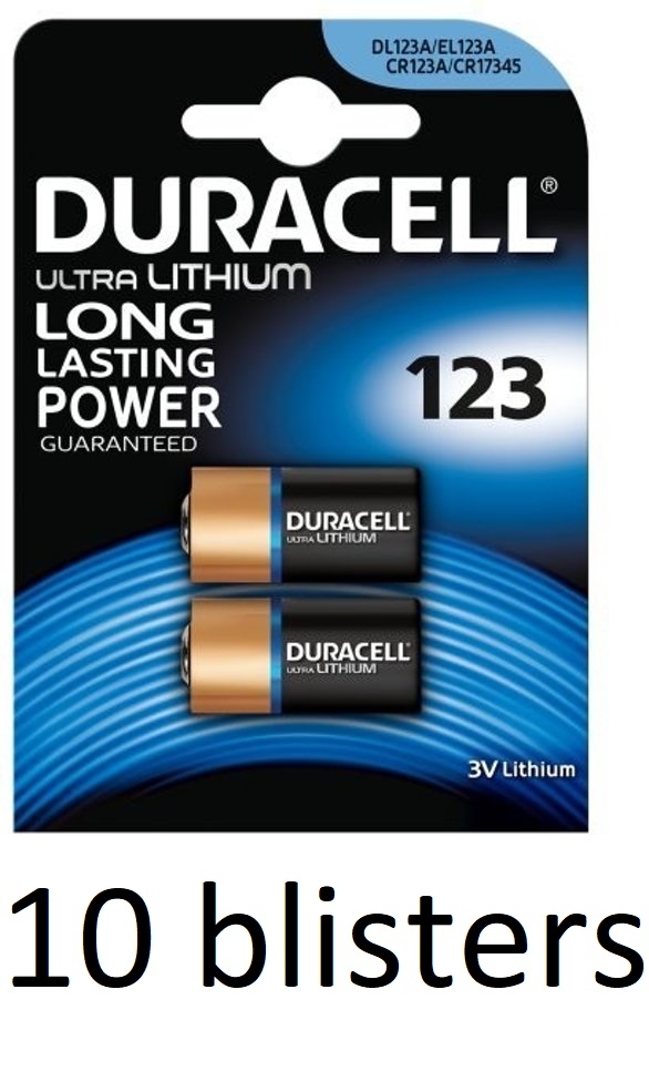 10 x Blister Duracell CR123 Blister Pack - Wholeshare